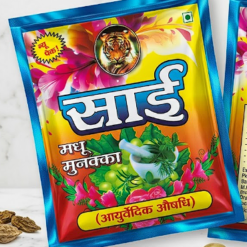 Ayurvedic herb powder packet labeled Sai Madhu Munakka